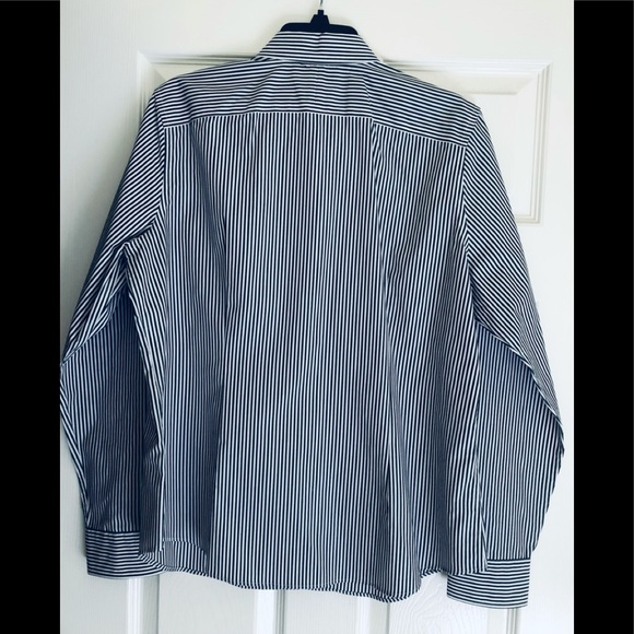 LAUREN, Ralph Lauren Women’s No-Iron Black and White Button Down Blouse Size 12 - Picture 2 of 3